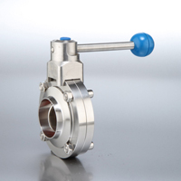 Sanitary Butterfly Valves Weld End with Pull Handle