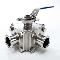 Three Way T-Port Sanitary Ball Valve