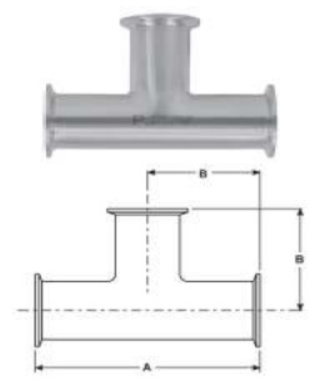 Sanitary Stainless Steel Clamp Tee